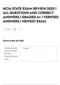 NCIA STATE EXAM REVIEW 2025 &vert; ALL QUESTIONS AND CORRECT ANSWERS &vert; GRADED A&plus; &vert; VERIFIED ANSWERS &vert; NEWEST EXAM
