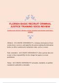 FLORIDA BASIC RECRUIT CRIMINAL JUSTICE TRAINING SOCE REVIEW QUESTIONS &vert;VERIFIED