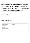 NCIA ARIZONA TEST PREP  2025 &vert; ALL QUESTIONS AND CORRECT ANSWERS &vert; GRADED A&plus; &vert; VERIFIED ANSWERS &vert; NEWEST EXAM
