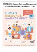 Human Resource Management 11th Edition &ndash; Nankervis &ndash; Complete Test Bank &lpar;Chapters 1&ndash;11&rpar;