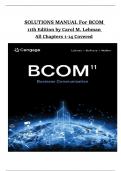 BCOM 11th Edition by Carol M&period; Lehman &ndash; Complete Solutions Manual &lpar;Chapters 1&ndash;14&rpar;