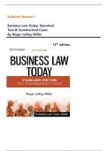 Solution Manual - Business Law Today&comma; Standard&colon; Text & Summarized Cases 13th Edition - Miller&comma; All 36 Chapters Covered and Verified