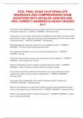 XCEL Final Exam California Life Insurance 2025 COMPREHENSIVE EXAM QUESTIONS WITH DETAILED VERIFIED AND 100&percnt; CORRECT ANSWERS ALREADY GRADED A&plus;&excl;&excl;