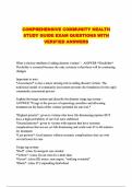COMPREHENSIVE COMMUNITY HEALTH STUDY GUIDE EXAM QUESTIONS WITH VERIFIED ANSWERS