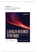 Test Bank For Introduction to Health Research Methods&colon; A Practical Guide 3rd Edition by Kathryn H&period; Jacobsen&vert; All Chapters 1-42&vert; Latest Edition 2025