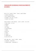 WILDLIFE DAMAGE MANAGEMENT EXAM 1