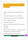 EC-6 Core Subjects&colon; Science 2025&sol;2026  Exam Questions and Correct Answers &vert;  New Update 