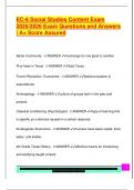 EC-6 Social Studies Content Exam  2025&sol;2026 Exam Questions and Answers  &vert; A&plus; Score Assured