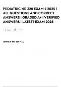 PEDIATRIC NR 328 EXAM 2  2025 &vert; ALL QUESTIONS AND CORRECT ANSWERS &vert; GRADED A&plus; &vert; VERIFIED ANSWERS &vert; LATEST EXAM 2025