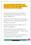 EC-6 Social Studies 2025&sol;2026 Exam  Questions and Corresponding Answers  with Surety of 100&percnt; Pass Mark