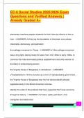 EC-6 Social Studies 2025&sol;2026 Exam  Questions and Verified Answers &vert;  Already Graded A&plus; 