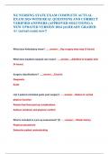 NZ NURSING STATE EXAM COMPLETE ACTUAL EXAM 2024 WITH REAL QUESTIONS AND CORRECT VERIFIED ANSWERS