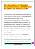 EC-6 Core Subjects ELA & Reading  Practice Test Questions 2025&sol;2026 Exam  All Answers and Illustrations Given 