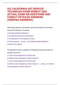 ICC CALIFORNIA UST SERVICE TECHNICIAN EXAM NEWEST 2024 ACTUAL EXAM 400 QUESTIONS AND CORECT DETAILED ANSWERS