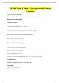 IS 301 Term 1 Exam Questions and Correct Answers&period;