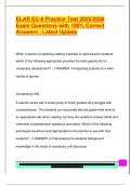 ELAR EC-6 Practice Test 2025&sol;2026  Exam Questions with 100&percnt; Correct  Answers &vert; Latest Update 