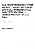CAIB 1  PRACTICE EXAM &lpar;NEWEST VERSION&rpar; &vert; ALL QUESTIONS AND CORRECT ANSWERS &lpar;DETAILED ANSWERS&rpar; &vert; GRADED A&plus; &vert; VERIFIED ANSWERS &vert; LATEST EXAM