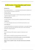IS 301 Lecture 1 Exam Questions and Correct Answers&period;