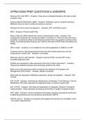 CPPM EXAM PREP QUESTIONS & ANSWERS