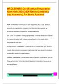 HRCI SPHR&reg; Certification Preparation  Overview 2025&sol;2026 Exam Questions  and Answers &vert; A&plus; Score Assured