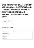 CAIB 3 PRACTICE EXAM &lpar;NEWEST VERSION&rpar; &vert; ALL QUESTIONS AND CORRECT ANSWERS &lpar;DETAILED ANSWERS&rpar; &vert; GRADED A&plus; &vert; VERIFIED ANSWERS &vert; LATEST EXAM