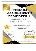 HED4804 Assignment 2 &lpar;COMPLETE ANSWERS&rpar; Semester 1 2025 - DUE June 2025