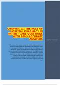 CHAPTER 11&colon; THE ROLE OF HOSPITAL PHARMACY IN PATIENT CARE QUESTIONS WITH 100&percnt; ACCURATE ANSWERS