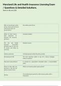 Maryland Life and Health Insurance Licensing Exam &sol; Questions & Detailed Solutions&period;