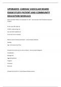 UPGRADED  CARDIAC VASCULAR BOARD  EXAM STUDY-PATIENT AND COMMUNITY  EDUCATION MODULES
