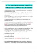 RN Pharmacology Assessment Actual Exam With Questions and Answers Latest Update