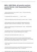 BIOL 1108 FINAL all practice quizzes uconn Herrick  And Guaranteed Pass Solutions&period;