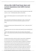 UConn Bio 1108 Final Exam Quiz and Lecture Questions And 100&percnt; Correct Answers&period;