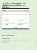 Maryland real estate law practice test &sol; Actual Questions & Verified Answers&comma; 2025 &sol; 2026&period;