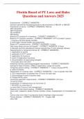 Florida Board of PT Laws and Rules Questions and Answers 2025