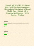 Exam 2&colon; MH701 &sol; MH 701 &lpar;Latest 2025 &sol; 2026&rpar; Psychopharmacologic &sol; Neuroscience Foundations of Mental Health Care &vert; Module 4 & 5 Questions and Answers &vert; 100&percnt; Correct - Frontier