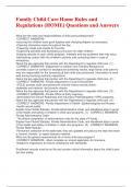 Family Child Care Home Rules and Regulations &lpar;HOME&rpar; Questions and Answers