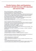 Florida Statutes&comma; Rules and Regulations Pertinent to Health Insurance 18- Questions and Answers 2025