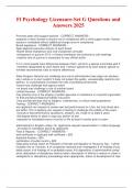 Fl Psychology Licensure-Set G Questions and Answers 2025