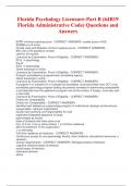 Florida Psychology Licensure-Part B &lpar;64B19 Florida Administrative Code&rpar; Questions and Answers