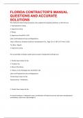 FLORIDA CONTRACTOR'S MANUAL QUESTIONS AND ACCURATE SOLUTIONS