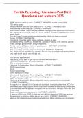 Florida Psychology Licensure-Part B &lpar;12 Questions&rpar; and Answers 2025