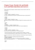 Chapter Exam&colon; Florida Life and Health Laws and Rules Questions and Answers 