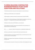 FLORIDA BUILDING CONTRACTOR BUSINESS&sol;FINANCE STUDY EXAM QUESTIONS AND SOLUTIONS