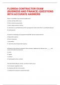FLORIDA CONTRACTOR EXAM &lpar;BUSINESS AND FINANCE&rpar; QUESTIONS WITH ACCURATE ANSWERS