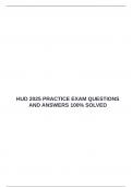  HUD 2025 PRACTICE EXAM QUESTIONS AND ANSWERS 100&percnt; SOLVED &emsp;