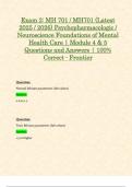 Exam 2&colon; MH 701 &sol; MH701 &lpar;Latest 2025 &sol; 2026 Updates STUDY BUNDLE&rpar; Psychopharmacologic &sol; Neuroscience Foundations of Mental Health Care &vert; Questions and Answers &vert; 100&percnt; Correct - Frontier
