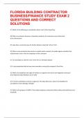FLORIDA BUILDING CONTRACTOR BUSINESS&sol;FINANCE STUDY EXAM 2 QUESTIONS AND CORRECT SOLUTIONS