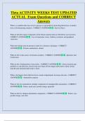 Tleta ACTIVITY WEEKS TEST UPDATED   ACTUAL  Exam Questions and CORRECT  Answers 