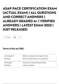 ASAP PACE CERTIFICATION EXAM &lpar;ACTUAL EXAM&rpar; &vert; ALL QUESTIONS AND CORRECT ANSWERS &vert; ALREADY GRADED A&plus; &vert; VERIFIED ANSWERS &vert; LATEST EXAM 2025 &vert; JUST RELEASED