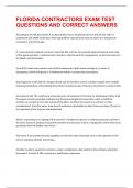 FLORIDA BUILDING CONTRACTOR BUSINESS&sol;FINANCE BUNDLE EXAMS WITH COMPLETE SOLUTIONS  